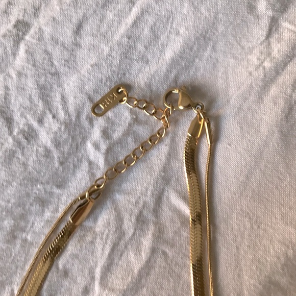 NWOT Shapes Studio Double Herringbone Necklace - Picture 3 of 3